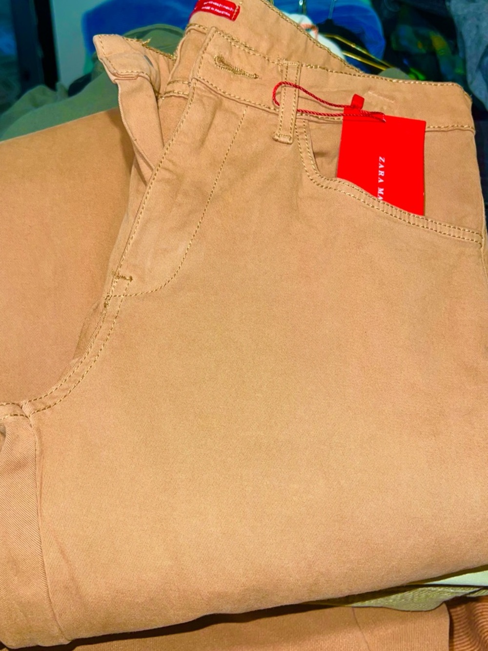 ZARA 'Skinny Stretch Chino' Men's Casual Pants Sz 31 tan Brown NWT